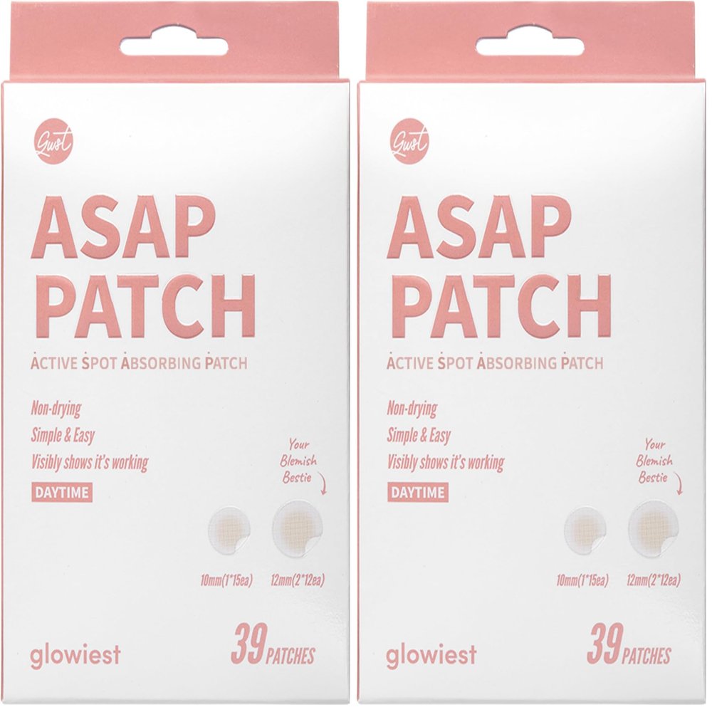 glowiest ASAP Active Spot Alleviating Patch 39 Patches [Daytime] 10mm (1 * 15ea) & 12mm (2 * 12ea) | Premium Hydrocolloid Dressing | Simple & Easy Active Treatment (Pack of 2)