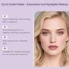 Eye & Cheek Palette - Eyeshadow and Highlighter Makeup, Makeup Palettes Contour Kit, Shimmer Glow Face Highlighter Palette for Women Face, Natural Glow Contour Powder, with Detachable Brush view 4