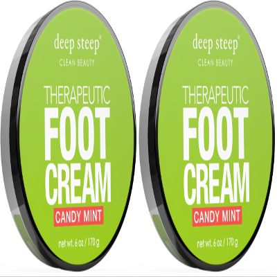 Deep Steep Candy Mint Foot Cream, 6oz (Pack of 2)