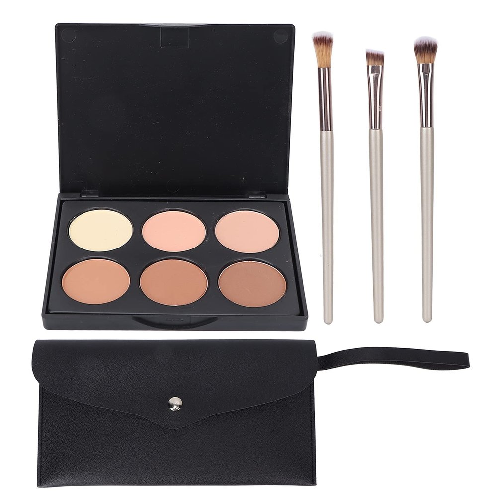 6 Colors Matte Eyeshadow Palette, Eyeshadow Palette Set with Brushes, Lasting Matte Eye Shadow Makeup Pallet for Daily Use, Includes 3 Makeup Brushes and Storage for Beginners