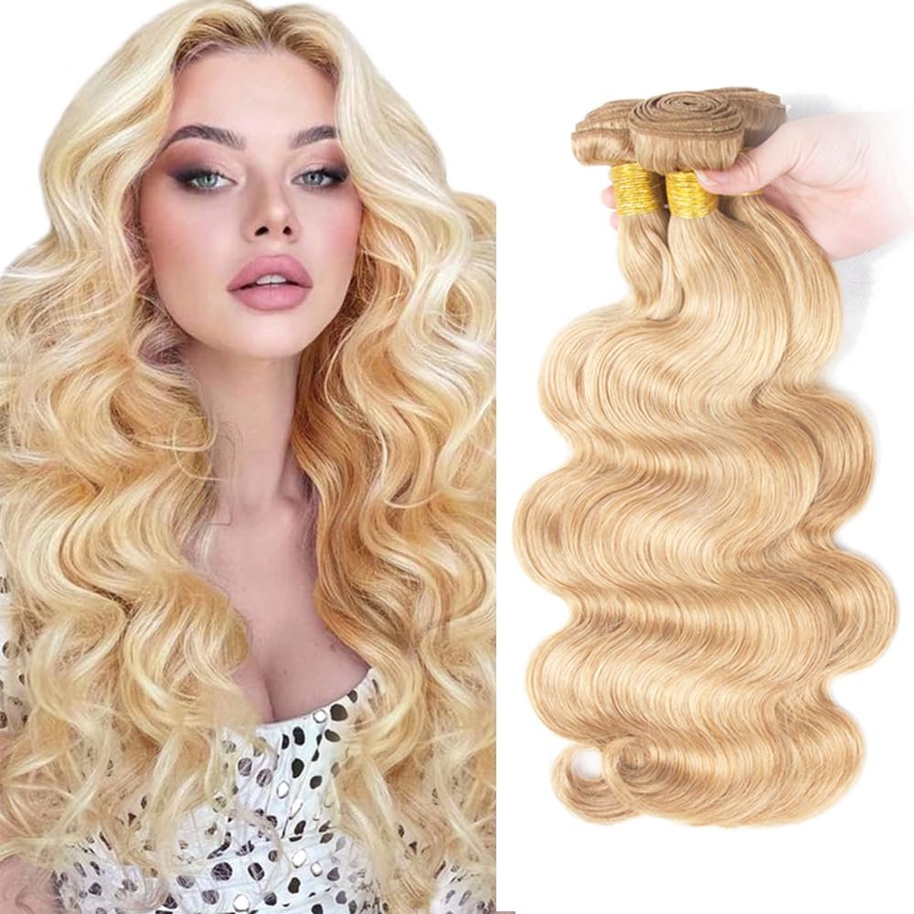 28 30 32 Inch P27613 Bundles Human Hair Blonde Body Wave Bundles Unprocessed Virgin Mixed Length 613 Body Wave Bundle Hair Extensions 50 Gram Per Bundle