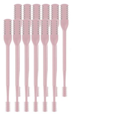 2-in-1 Nasal Hair Cutter for Men and Women, Double-Sided Nose Remover Tool with 360 Rotating Manual Trimmer Ear Pick, Portable Grooming Travel Essentials(Pink,12Pcs)