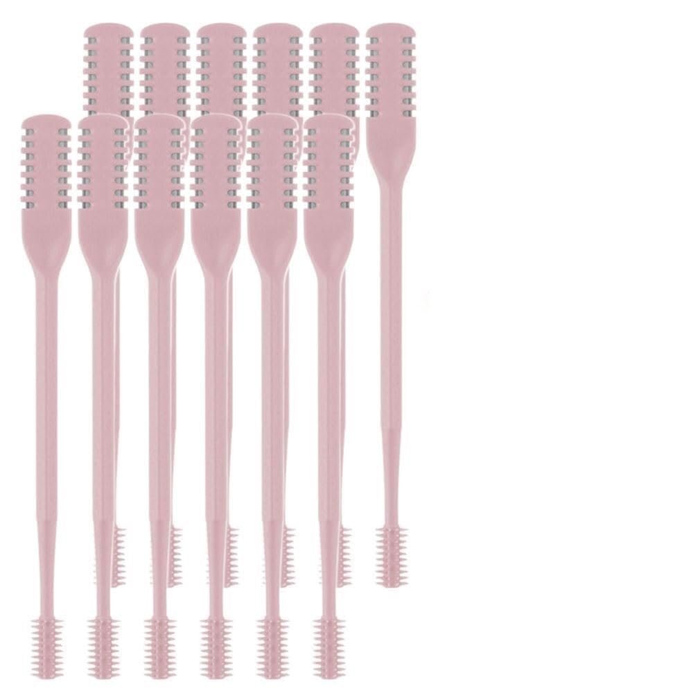 2-in-1 Nasal Hair Cutter for Men and Women, Double-Sided Nose Remover Tool with 360 Rotating Manual Trimmer Ear Pick, Portable Grooming Travel Essentials(Pink,12Pcs)