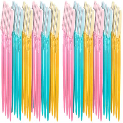 Boao 96 Pieces Eyebrow Razor Eyebrow Trimmer Shavers Dermaplaning Tool Face Razors for Women with Precision Cover (Pack of 2)