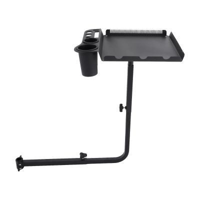 Adjustable Black Iron Salon Tool Tray, 16.9-27.2in Height, 66.14lb Capacity, Chair-Mounted for Hair Stylists and Beauty Shops