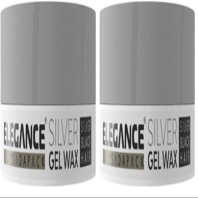 E Elegance Hair Products - Silver Color Hair Styling Gel Wax 4.93 Oz - Medium Control, Shinny Finish, Effortless Elegance (Pack of 2)