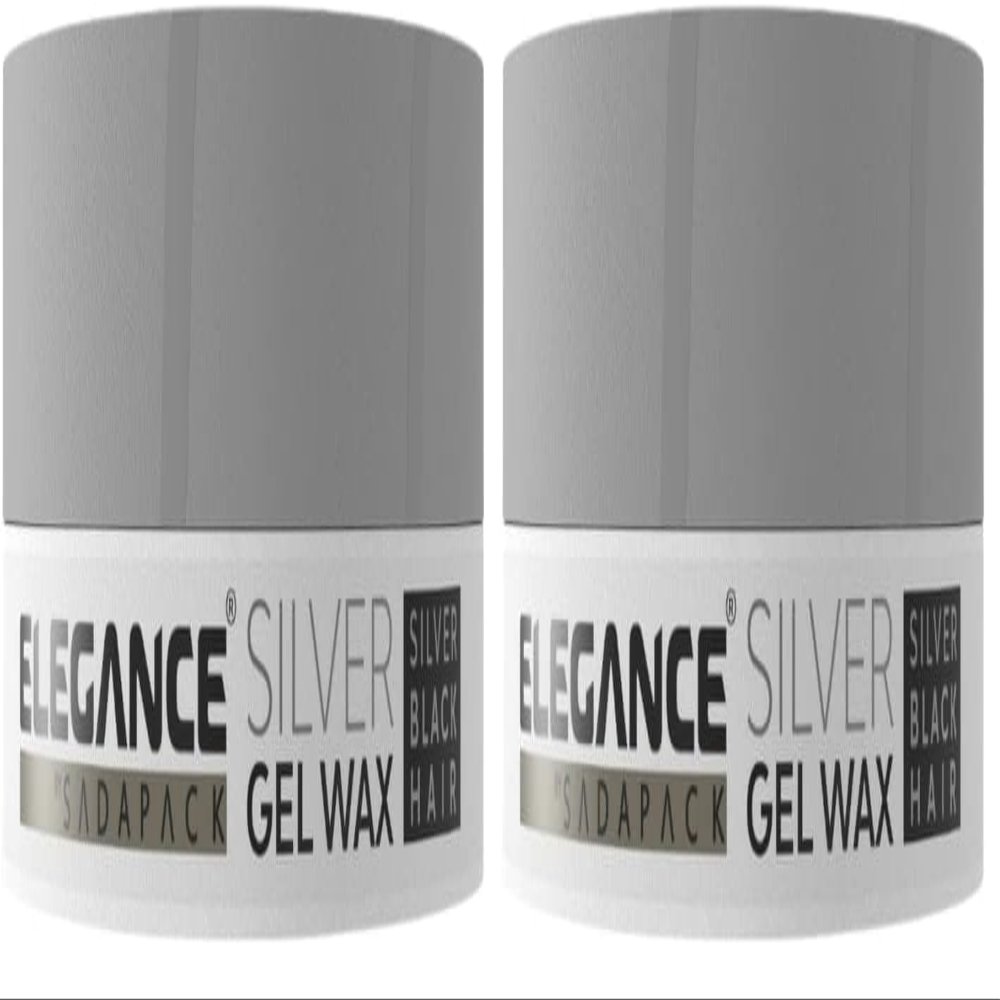 E Elegance Hair Products - Silver Color Hair Styling Gel Wax 4.93 Oz - Medium Control, Shinny Finish, Effortless Elegance (Pack of 2)