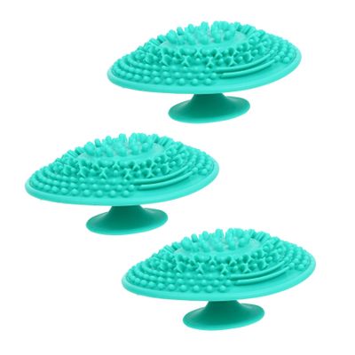 COOLHIYA 3pcs Portable Silicone Makeup Brush Cleaning Pad Mat Cosmetics Cleaning Tool for Home and Salon Use Green