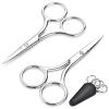 2-Pack Small Scissors, Professional Eyebrow & Facial Hair Scissors - Stainless Steel Precision Grooming Kit for Women & Men | 3.5 Straight Tip for Eyebrows, Beard, Nose, Mustache & Ear Hair Scissors view 1
