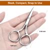 2-Pack Small Scissors, Professional Eyebrow & Facial Hair Scissors - Stainless Steel Precision Grooming Kit for Women & Men | 3.5 Straight Tip for Eyebrows, Beard, Nose, Mustache & Ear Hair Scissors view 2