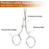 2-Pack Small Scissors, Professional Eyebrow & Facial Hair Scissors - Stainless Steel Precision Grooming Kit for Women & Men | 3.5 Straight Tip for Eyebrows, Beard, Nose, Mustache & Ear Hair Scissors view 3