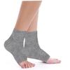 LALADEFIEE 2 Pairs Gel Heel Protector Socks Anti-Crack Moisturizing Ankle Socks Breathable Polyester-Cotton Blend for Night Use and Foot Care Grey view 1