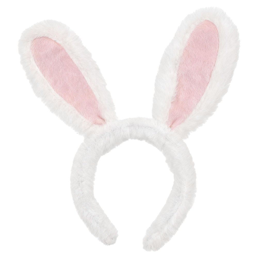JazSwirl Bunny Ears Headband for Adults, Cute Fluffy Blue Pink Bunny Headband Plush Halloween Easter Bunny Ears for Women