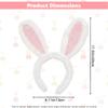 JazSwirl Bunny Ears Headband for Adults, Cute Fluffy Blue Pink Bunny Headband Plush Halloween Easter Bunny Ears for Women view 2