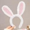 JazSwirl Bunny Ears Headband for Adults, Cute Fluffy Blue Pink Bunny Headband Plush Halloween Easter Bunny Ears for Women view 4