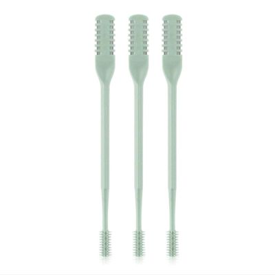 2-in-1 Nasal Hair Cutter, Upgrade Double-Sided Nose Hair Trimmer with 360 Rotating Design, Portable Nostril Hair Remover Tool for Men and Women(Green,3 Pcs)