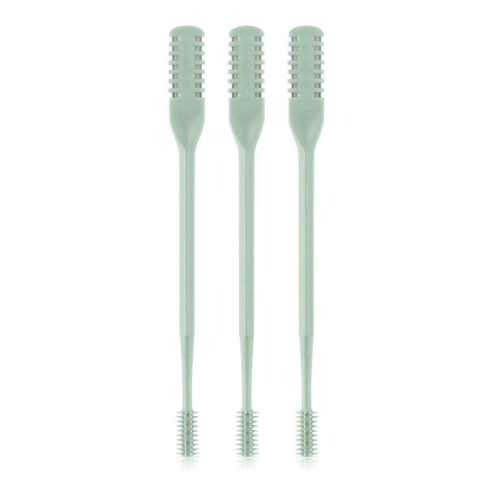 2-in-1 Nasal Hair Cutter, Upgrade Double-Sided Nose Hair Trimmer with 360 Rotating Design, Portable Nostril Hair Remover Tool for Men and Women(Green,3 Pcs)