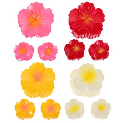 Healeved 12PCS Plumeria Claw Clip: Hawaiian Flower Hairclips for Women Girls Plumeria Claw Clips Summer Beach Cute Hair Accessories