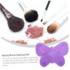 COOLHIYA Butterflies Shaped Silicone Makeup Brush Cleaning Pad with Suction Cups Beauty Tool for Efficient Brush Scrubbing Suitable for Home and Salon Use Purple view 3