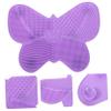 COOLHIYA Butterflies Shaped Silicone Makeup Brush Cleaning Pad with Suction Cups Beauty Tool for Efficient Brush Scrubbing Suitable for Home and Salon Use Purple view 4
