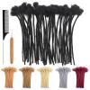 12 Inch 0.6cm Thickness Loc Extensions Human Hair 10 Strands Dreadlock Extensions Real Human Hair For Women Men Kids 100% Full Handmade Permanent Locs Extensions Can Be Dyed And Bleached(Natual Black) view 1