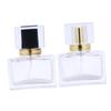 ETHZZLE 2Pcs Square Glass Perfume Bottles Refillable Portable Cosmetic Dispensers Compact Travel Essential Oil Containers Elegant Golden and Black Liquid Sprayers for Outdoors view 1