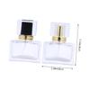 ETHZZLE 2Pcs Square Glass Perfume Bottles Refillable Portable Cosmetic Dispensers Compact Travel Essential Oil Containers Elegant Golden and Black Liquid Sprayers for Outdoors view 2