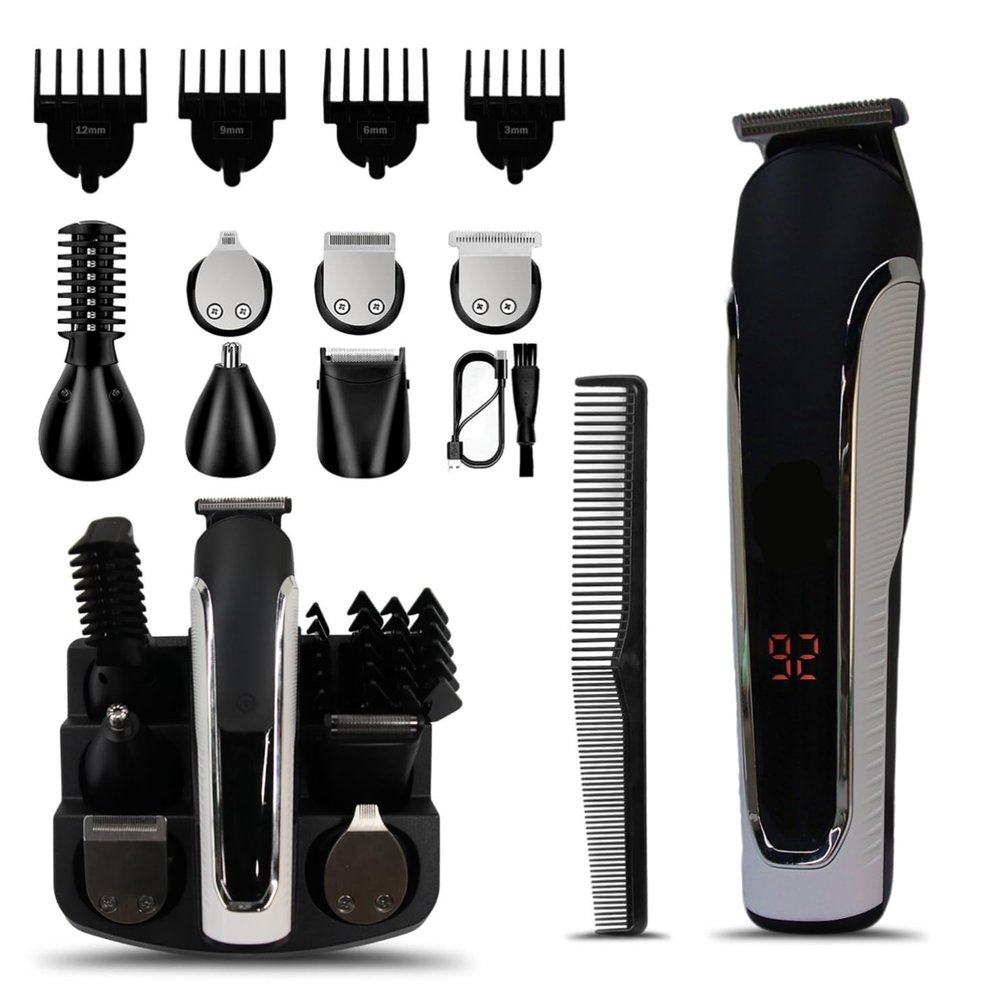 16 in 1 Professional Hair Clipper Set, Hair and Beard Trimmer Beauty Set, 90 Minute Running time, USB Charging, LED Display Screen