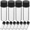 SAFIGLE 100pcs Clear Glass Vials: 2ml Glass Sample Vials With Plastic Screw Black Cap - Small Refillable Bottles For Cosmetics Essential Oils view 1