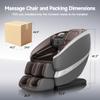 Real Relax Dual Core S Track Massage Chair,Full Body Recliner with Zero Gravity,Rocking Function,12 Auto Modes,Bluetooth,Foot Roller,Home or Office Use,Gray and Brown view 2