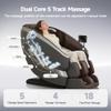 Real Relax Dual Core S Track Massage Chair,Full Body Recliner with Zero Gravity,Rocking Function,12 Auto Modes,Bluetooth,Foot Roller,Home or Office Use,Gray and Brown view 3