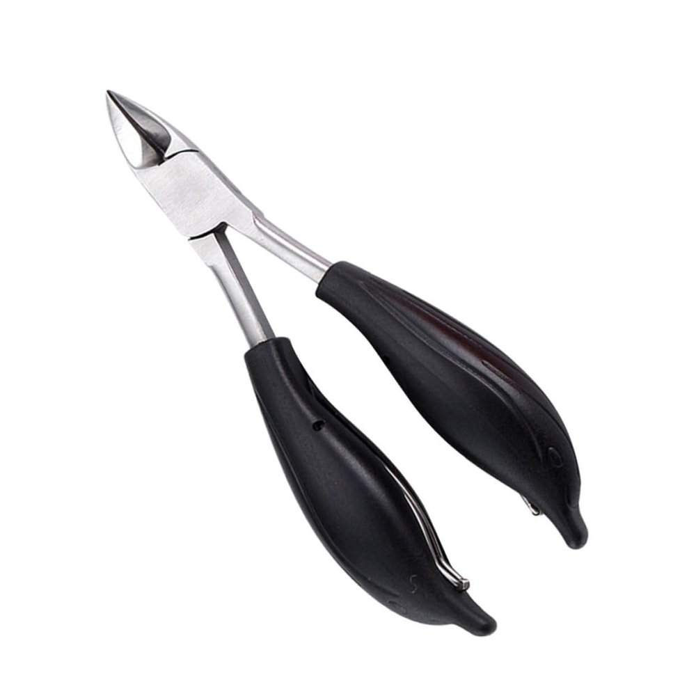 ETHZZLE Practical Stainless Steel Nail Clipper with Plastic Handle Eagle Beak Dead Skin Plier Double Spring Precision Grooming Tool for Home and Salon Use Portable Black Design