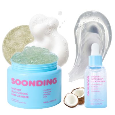 SOONDING | Coconut Jelly Pudding Pore Cleanser + Coconut Water Glow Calming Serum