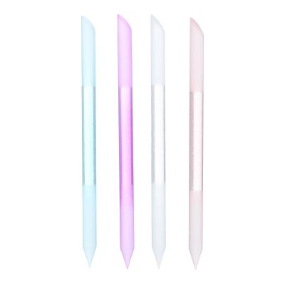 Ipetboom 4pcs Glass Cuticle Pusher - Dual-Ended Cuticle Sticks - Crystal Pusher Shiner Buffer - Manicure Nail File Tool for Women Nails Care