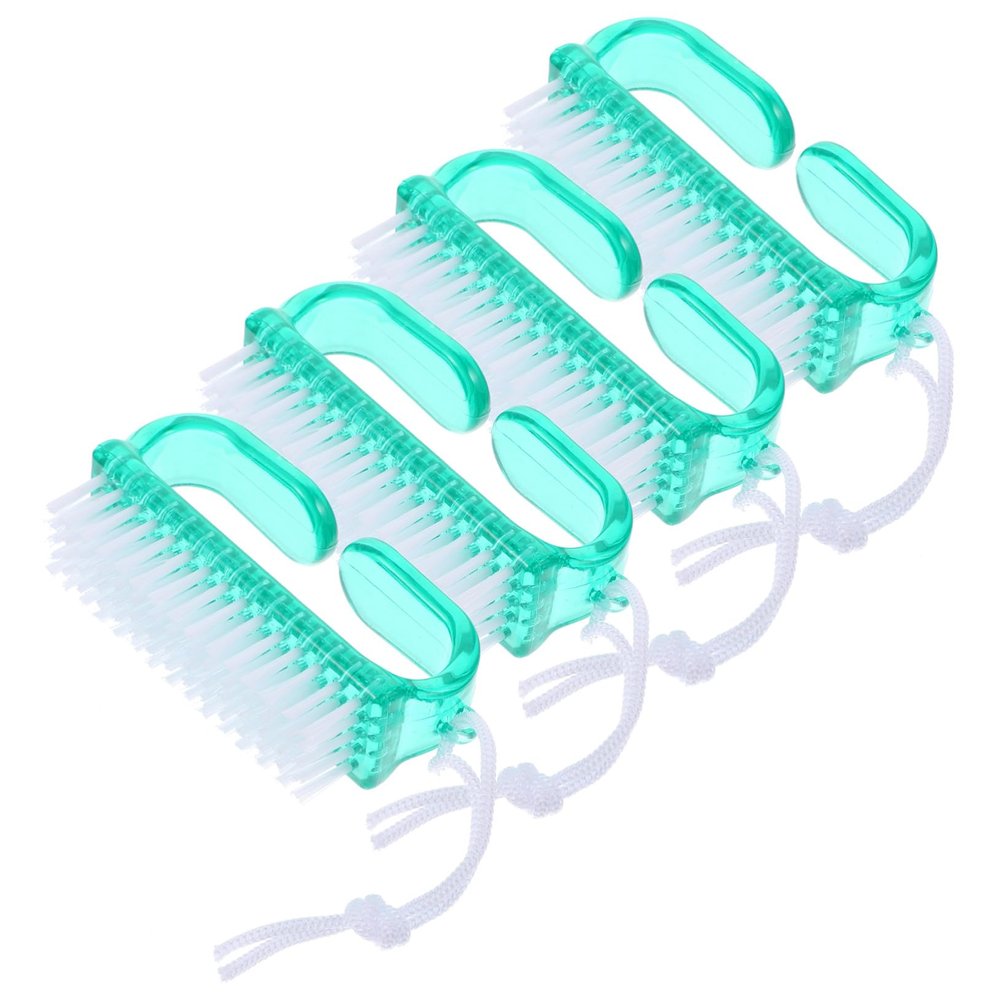 ETHZZLE 4 pcs Nail Cleaning Brushes for Fingernails and Toenails Portable Small Nail Scrub Brush for Manicure Pedicure Delicate Design Safe for Care Lightweight and Easy to Carry