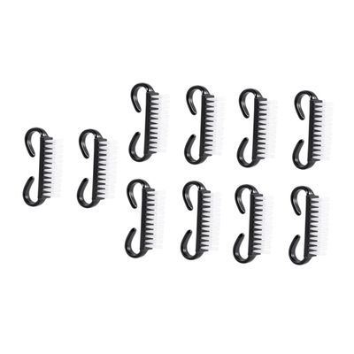 COOLHIYA 10 Pcs Compact Nail Dust Brushes Portable Manicure Tools Fingernail Cleaning Brushes for Nail Art and Salon Use