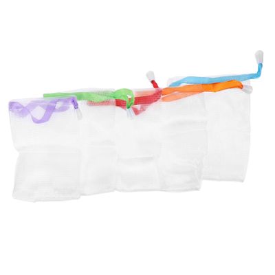 COOLHIYA 10Pcs Soap Foaming Net Mesh Pouch with Drawstring for Exfoliating and Soap Saving Creates Rich Bubbles for Body and Facial Cleansing Suitable for Shower and Craft Packaging