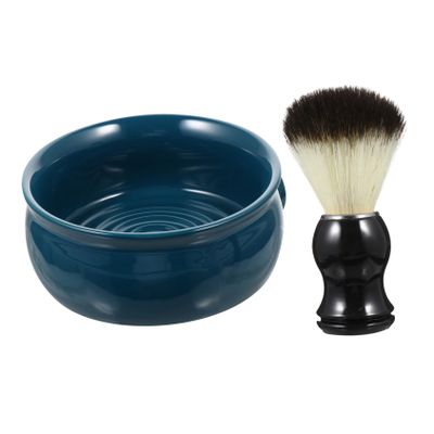 ETHZZLE 2Pcs Men S Shaving Kit Ceramic Soap Bowl and Hair Shaving Brush for Comfortable Lathering and Gentle Exfoliation Retro Style Beard Softening Tool for Clean Shave