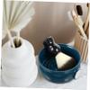 ETHZZLE 2Pcs Men S Shaving Kit Ceramic Soap Bowl and Hair Shaving Brush for Comfortable Lathering and Gentle Exfoliation Retro Style Beard Softening Tool for Clean Shave view 3
