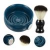 ETHZZLE 2Pcs Men S Shaving Kit Ceramic Soap Bowl and Hair Shaving Brush for Comfortable Lathering and Gentle Exfoliation Retro Style Beard Softening Tool for Clean Shave view 4