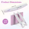 100 Pack Nail Files 80/80 Grit Double Sided Washable Emery Board Coarse Nail File 80 Grits Reusable Curved Coarse for Acrylic Natural Toenails Reusable Washable Manicure view 2