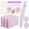 100 Pack Nail Files 80/80 Grit Double Sided Washable Emery Board Coarse Nail File 80 Grits Reusable Curved Coarse for Acrylic Natural Toenails Reusable Washable Manicure view 3