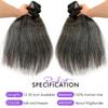 10 12 14 Inch Salt and Pepper Bundles Human Hair Natural Grey Straight Bundles Human Hair 100% Unprocessed 12A Grade Brazilian Virgin Hair for Black Women view 2