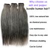 10 12 14 Inch Salt and Pepper Bundles Human Hair Natural Grey Straight Bundles Human Hair 100% Unprocessed 12A Grade Brazilian Virgin Hair for Black Women view 3