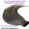 10 12 14 Inch Salt and Pepper Bundles Human Hair Natural Grey Straight Bundles Human Hair 100% Unprocessed 12A Grade Brazilian Virgin Hair for Black Women view 4