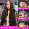 LAINSS 13x6 Deep Wave Lace Front Wigs Human Hair Pre Plucked Deep Curly Wig Human Hair Pre Plucked with Natural Hairline Wet and Wavy Lace Frontal Wig Natural Color 210% Density 30Inch view 2