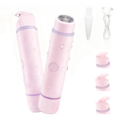 Bikini Trimmer for Women, 2-in-1 Electric Razor & Pubic Hair Trimmer, IPX6 Waterproof Bikini Shaver with 0.1-4 mm Combs, USB Charge, Painless Electric Shaver for Women Legs Underarms Face (Pink)