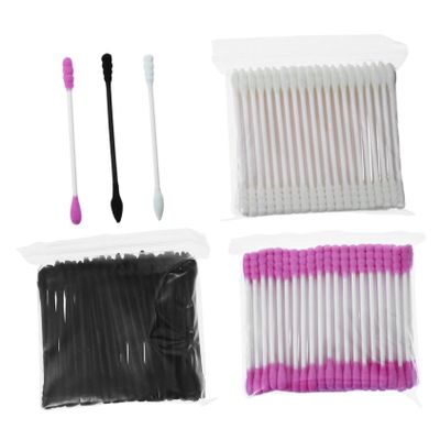 LALADEFIEE 3 Packs Double-head Cotton Swabs Biodegradable Cosmetic Cotton Sticks with Strong Paper Handles for Makeup Ear Cleaning Lint Ultra Absorbent Suitable for Daily Use and Personal
