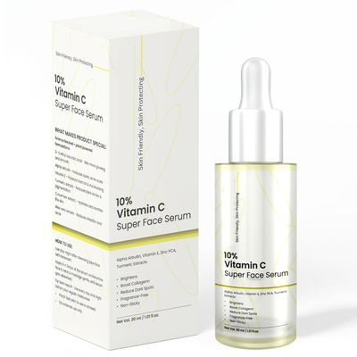 10% Vitamin C Serum with Alpha Arbutin, Turmeric & Aloe Vera Extracts | Plant-Powered, Science-Backed Formula for Skin Brightening & Dark Spot Reduction