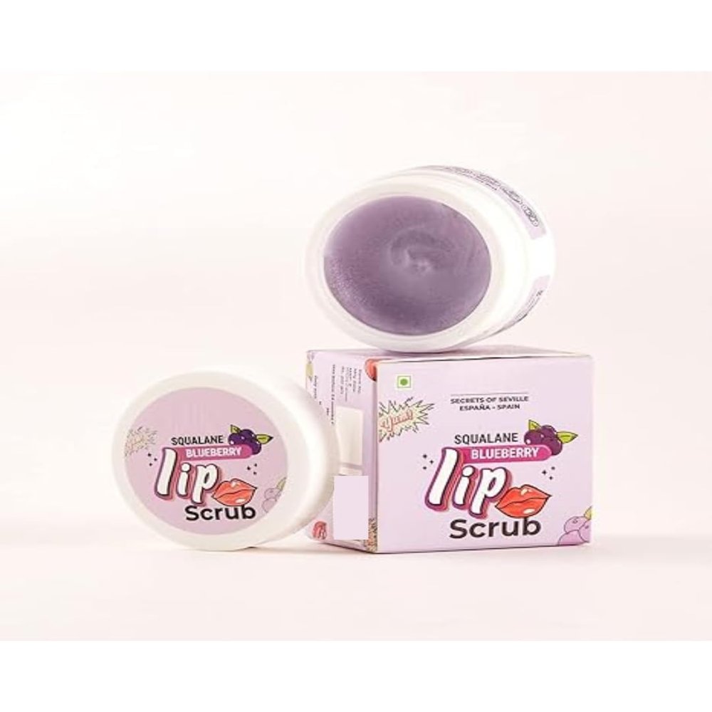 Lip Scrub Blueberry for Women & Men for Smooth Lips Dark Lips, Scrub with Sugar & Shea Butter for gentle exfoliation, hydrated, smooth & soft lips- 8 gm, 0.28ounce